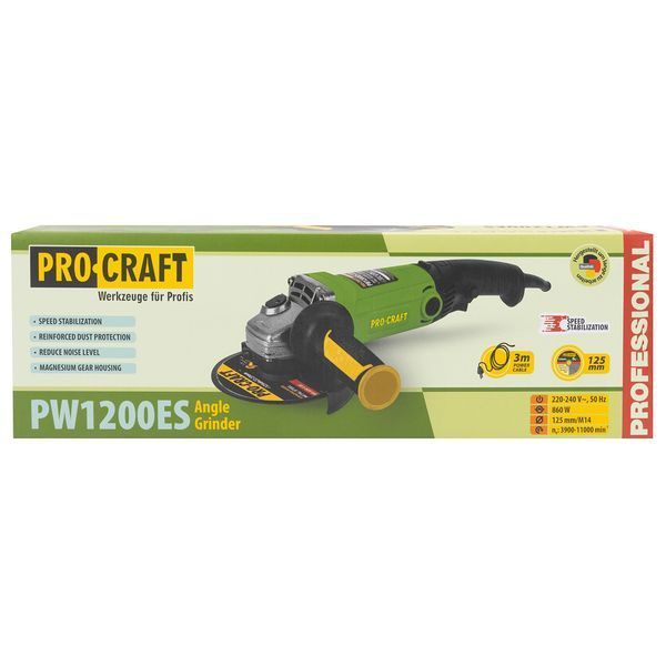 Углошлифовальная машина Procraft PW1200ES 125 мм 012004 фото Углошлифовальная машина Procraft PW1200ES 125 мм 012004 фото