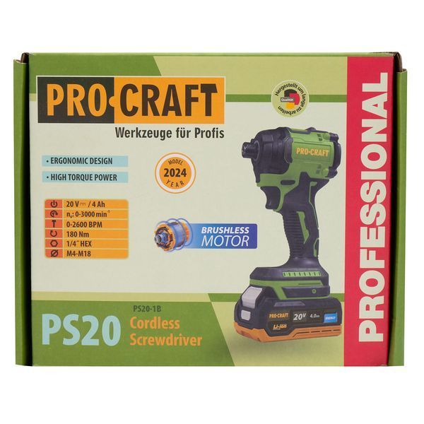 Акумуляторний гвинтоверт Procraft PS20 (з 1 акб) 030258 фото