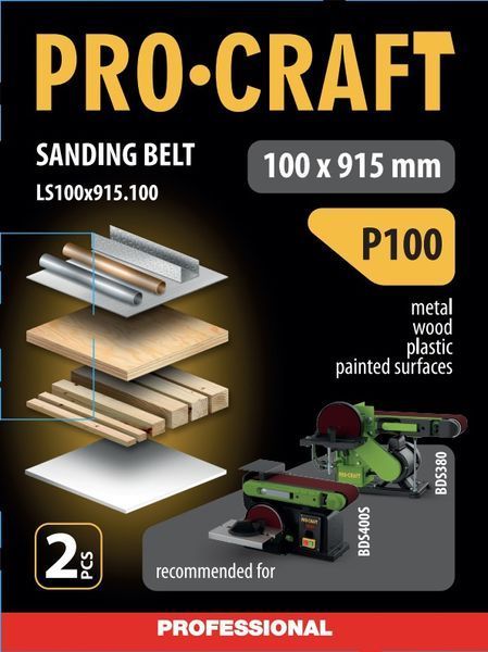 Стрічка шліфувальна Procraft LS100x915.100 (2 шт) 915100 фото
