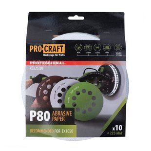 Круг шлифовальный самозацепной Procraft KB225.80 UNIVERSAL (набор 10 шт.) 10 отв. KB22580 фото