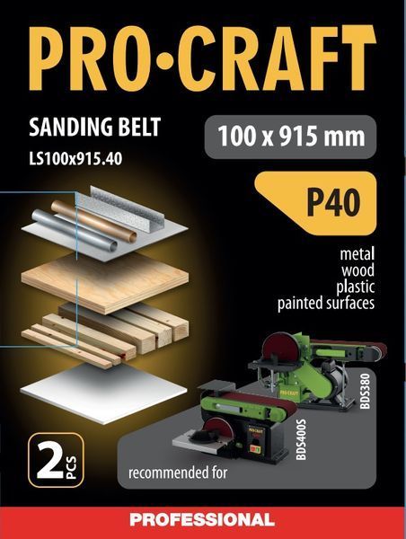Стрічка шліфувальна Procraft LS100x915.40 (2 шт) 915400 фото