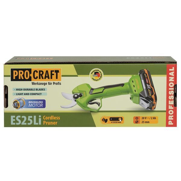 Акумуляторний секатор Procraft ES25Li (з 1 акб) 030285 фото