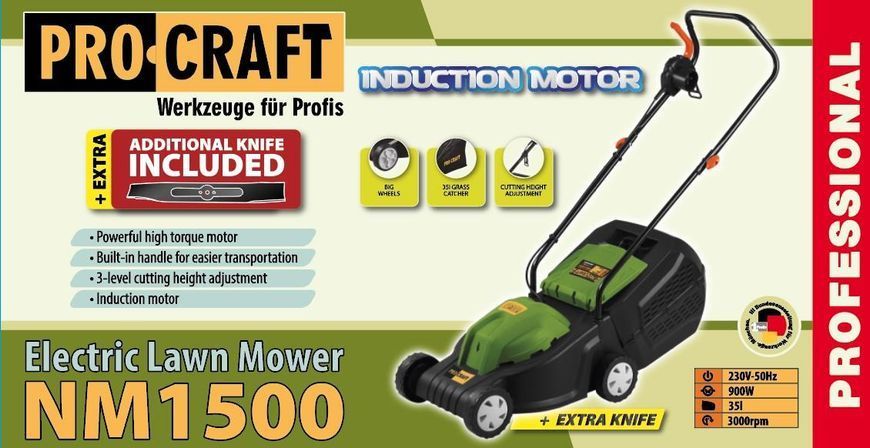 Газонокосарка колекторна Procraft NM1500 EU 015002 фото