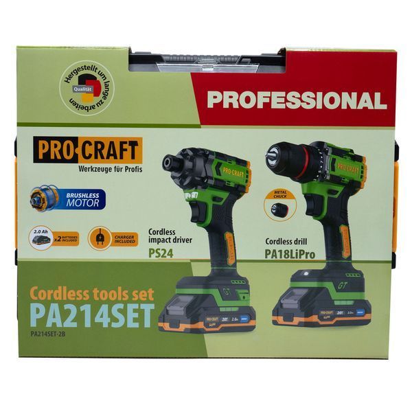 Набір акумуляторного шуруповерта та гвинтоверта Procraft PA214SET (2 АКБ) 002140 фото
