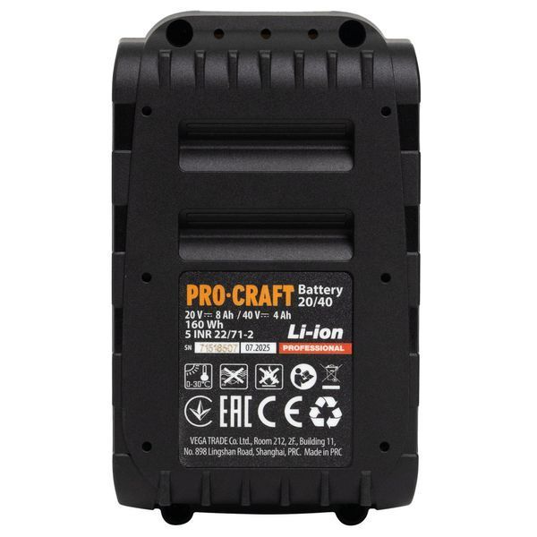 Акумуляторна батарея Procraft Battery20/40 (20В 8Аг, 40В 4Аг) 030286 фото