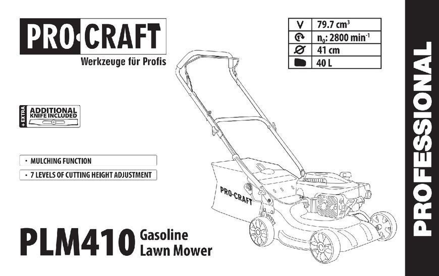 Газонокосарка бензинова Procraft PLM410 000410 фото