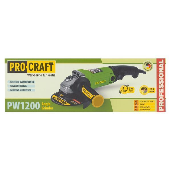 Углошлифовальная машина Procraft PW1200 125 мм 001200 фото