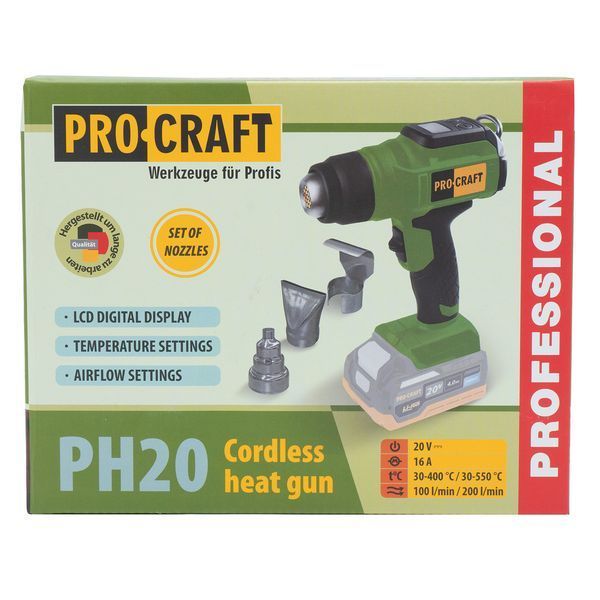 Акумуляторний фен промисловий Procraft PH20 (без акб та зп) 030237 фото