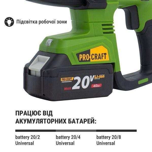 Акумуляторний перфоратор Procraft PHA40 Кейс (без АКБ та ЗП) 030041 фото