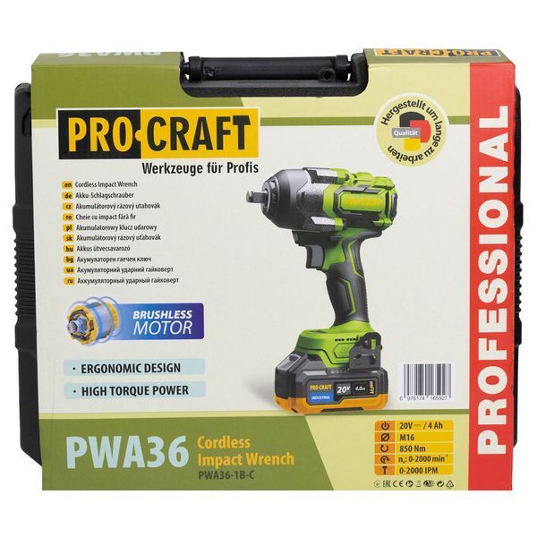 Акумуляторний гайковерт Procraft PWA36 Кейс (з 1 АКБ та ЗП) 030362 фото