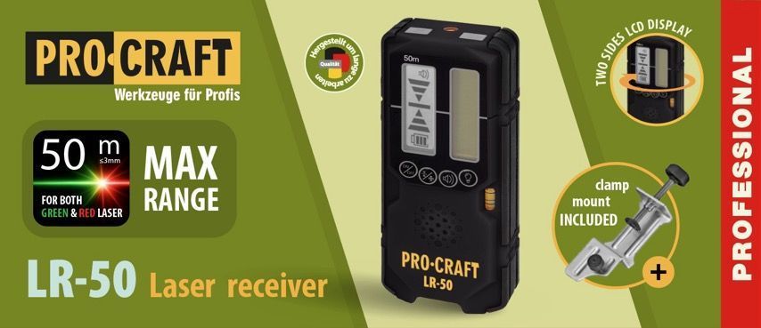 Лазерный приемник Procraft LR50 (зеленый и красный цвет) 000504 фото